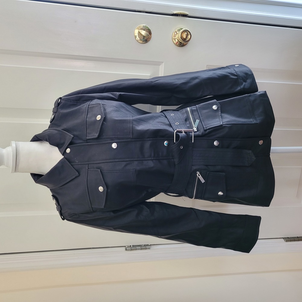 NWT New Look Faux Leather Black Jacket Size Medium